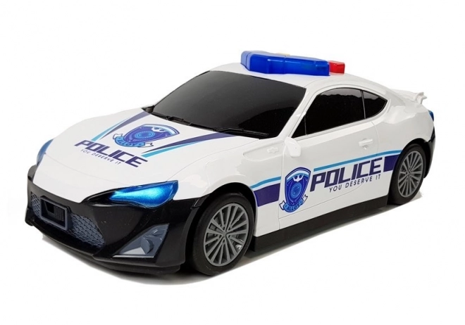 Voiture de police avec garage 2 en 1 avec son et lumières