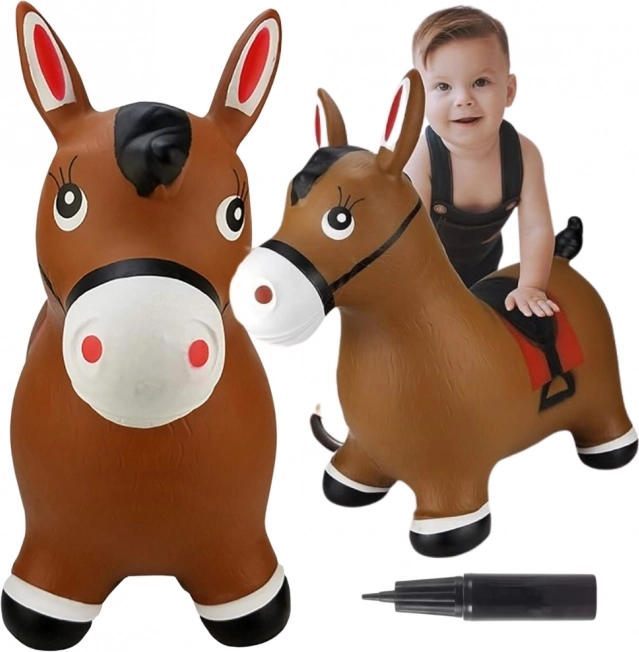 Cheval en caoutchouc sauteur Woopie avec pompe