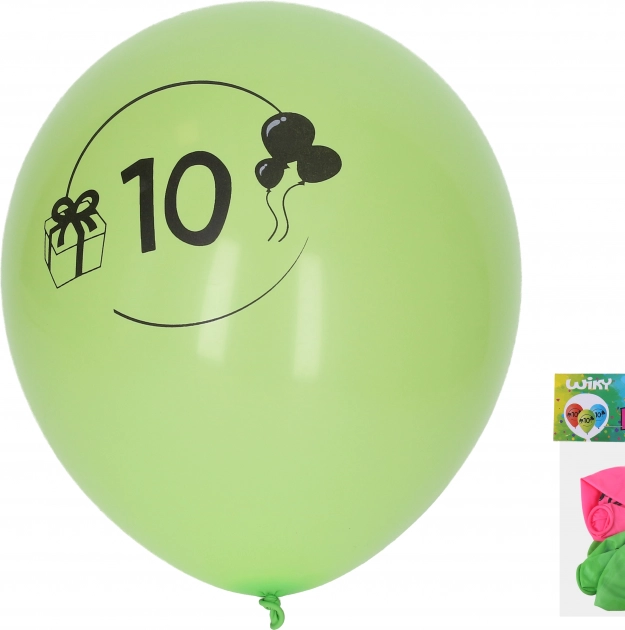 Ballons gonflables 30 cm avec le numéro 10 – lot de 5 pcs