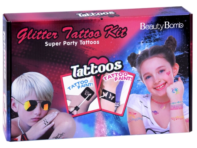 Grande trousse de tatouages pailletés pour enfants