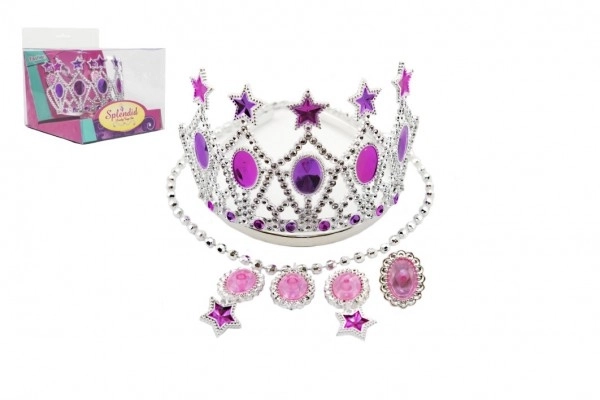 Ensemble de beauté avec couronne en plastique et collier avec boucles d'oreilles