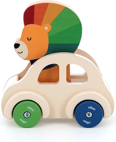 Voiturette en bois avec klaxon Lion de Vilac