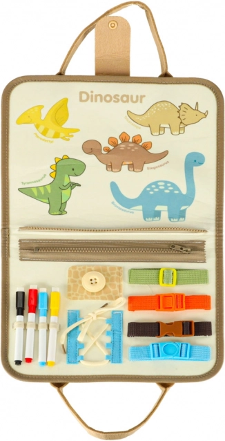 Valise sensorielle Montessori avec dinosaures