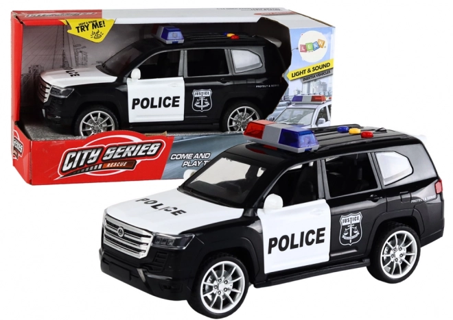 Voiture de police avec effets, portes ouvrantes et échelle 1:14