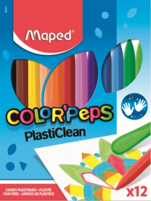 MAPED Crayons plastiques triangulaires Color'Peps PlastiClean 12pcs
