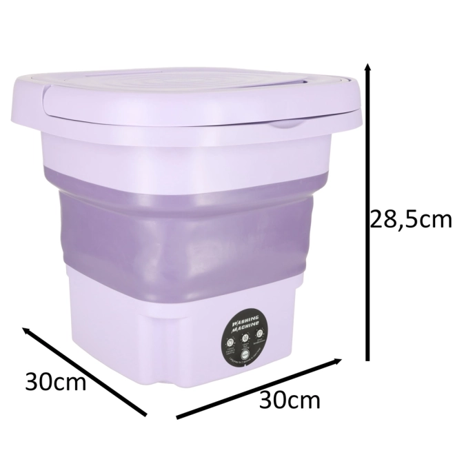 Lave-linge de voyage pliable 8L violet