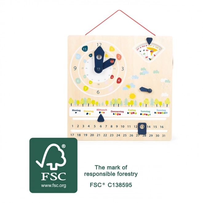 Calendrier didactique Small Foot avec horloge