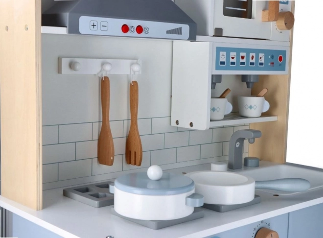 Grande cuisine interactive en bois avec accessoires
