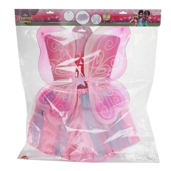 Costume de carnaval fée rose avec ailes