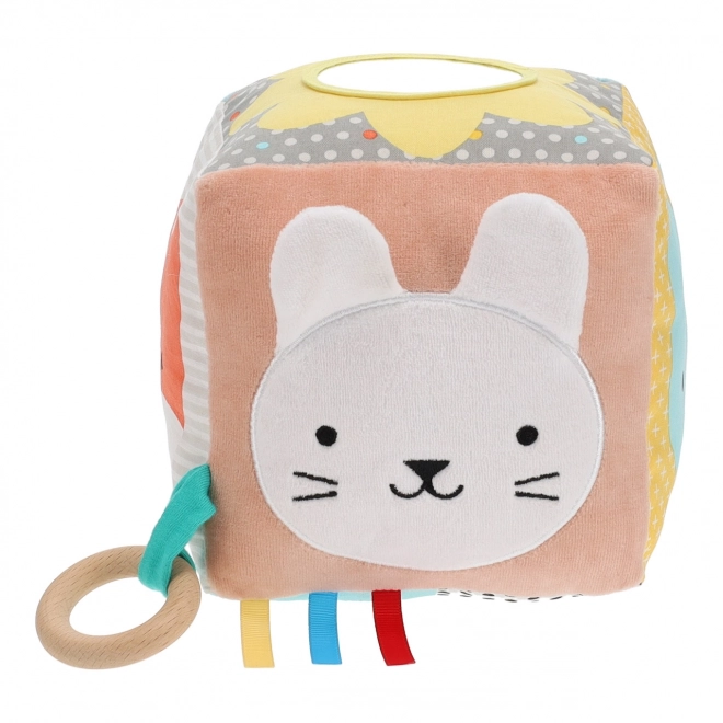 Petit Collage Cube textile moteur