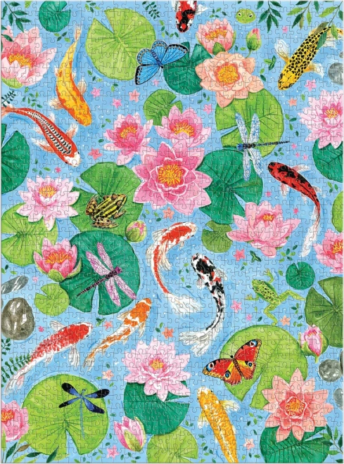 Galison Puzzle Étang avec Carpes Koi 1000 pièces