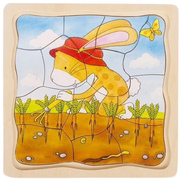 Puzzle en couches Lapin et carotte