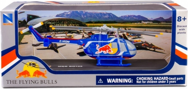 Modèle métallique d’hélicoptère MBB BO 105 THE FLYING BULLS 1:90