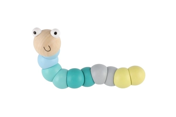 Chenille articulée en bois 16 cm