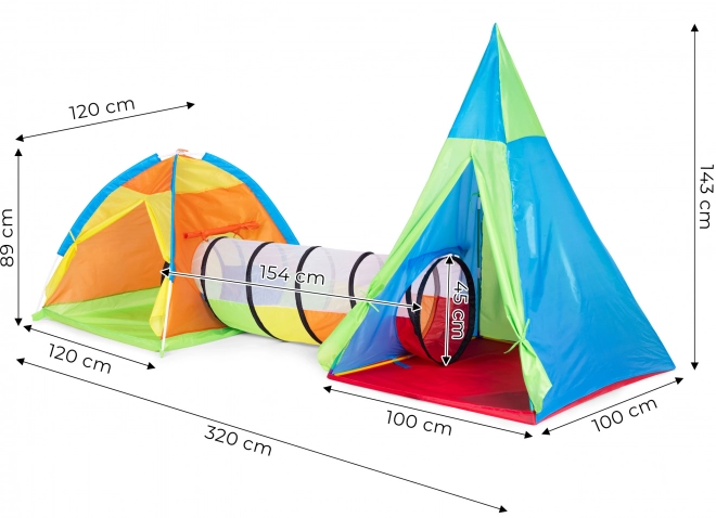 Aire de jeux de tentes pour enfants 3 en 1 igloo tipi tunnel IPLAY