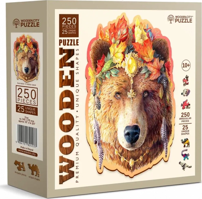 WOODEN CITY Puzzle en bois Ours stylé 250 pièces EKO