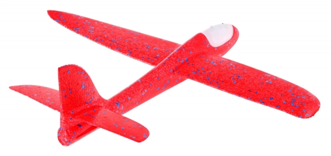 Modèle d'avion en polystyrène + stabilisateur mobile + lumières – Rouge