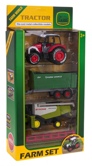 Ensemble de véhicules agricoles Tracteur + moissonneuse