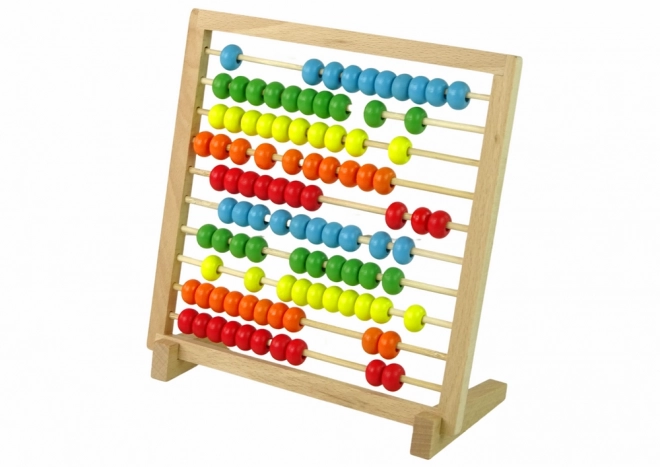 Compteur en bois avec perles colorées