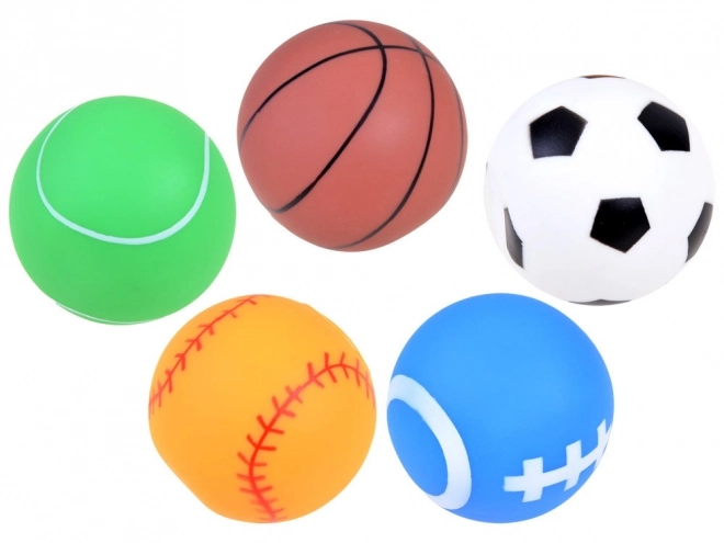 Ensemble de balles en caoutchouc colorées avec sifflets