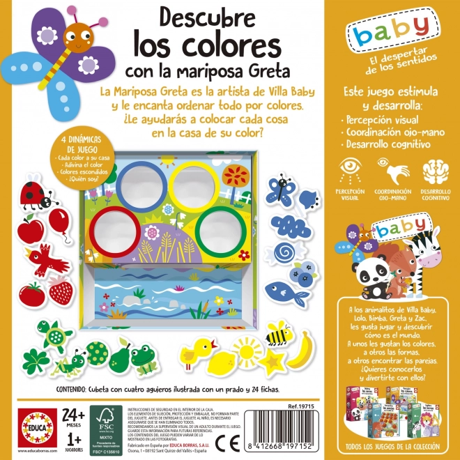 EDUCA Baby Tri des couleurs avec Greta la papillon 4x6 pièces