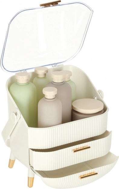 organisateur cosmétique blanc avec tiroirs