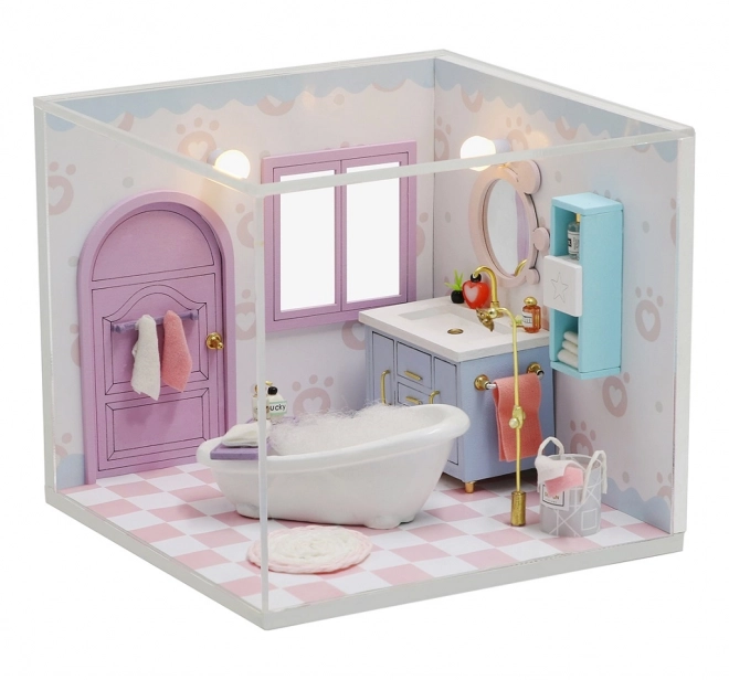 Deux miniatures maison de bain accueillante / Maison du chat Miaou
