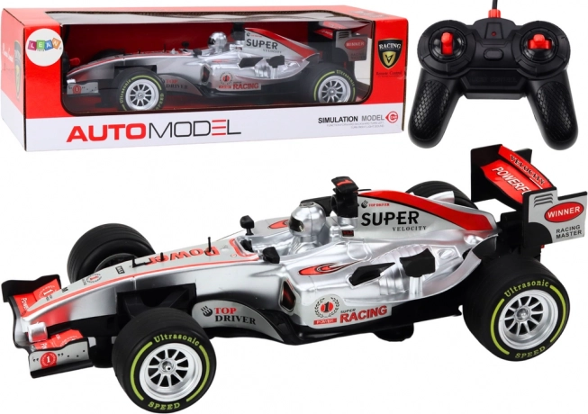 F1 RC de course 1:12 avec lumières et sons – argent