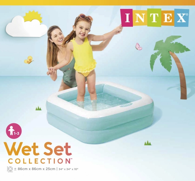 Piscine avec fond gonflable 86 x 86 x 25 cm