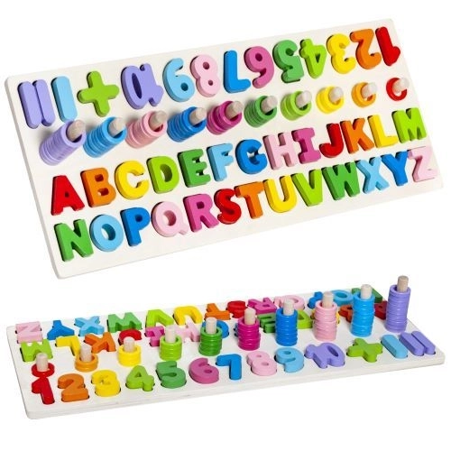 Puzzle en bois abécédaire et chiffres