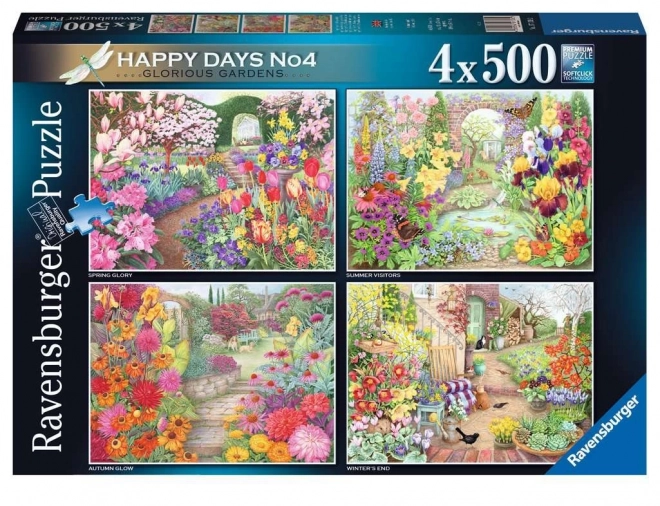 RAVENSBURGER Puzzle Magnifiques jardins 4x500 pièces