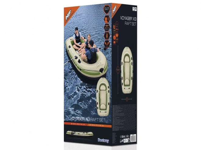 Embarcation gonflable pour 3 personnes avec rames Voyager X3