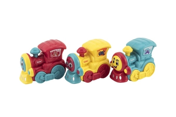 Train/jouet en plastique 8cm pour les plus petits à friction 3 couleurs