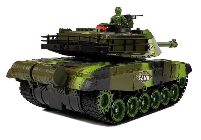 Grand char R/C 2,4 Ghz télécommandé Lumières Son Tir Vert
