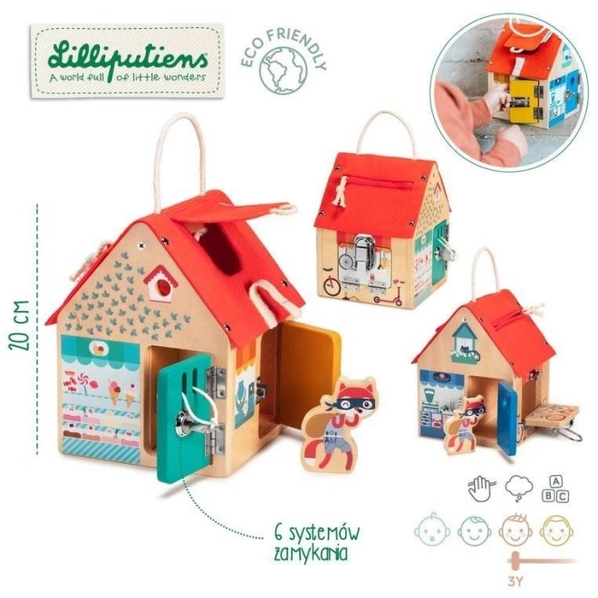 Lilliputiens – maison en bois avec verrous