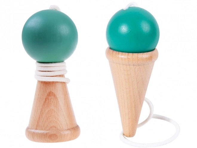 Jeu d'adresse en bois attrape-boules