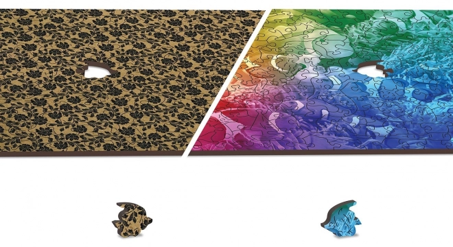 Puzzle en bois poissons tropicaux deux fois différemment