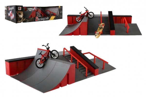 Skatepark - rampes, vélo à doigts et skateboard