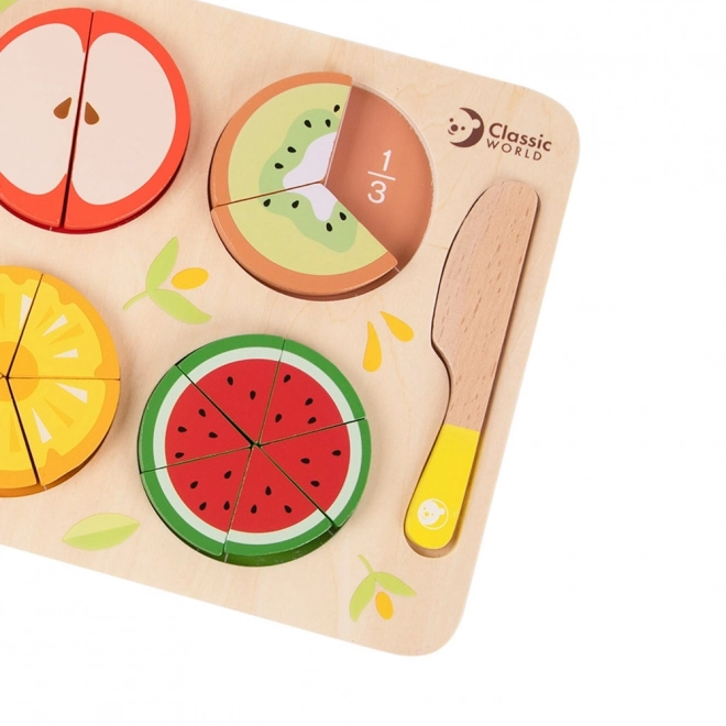 Planche en bois de découpe de fruits