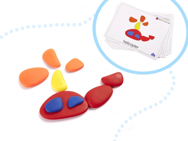 Ensemble Montessori de Pierres Colorées Créatives 65 pcs