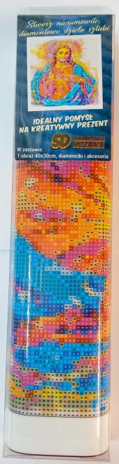 NORIMPEX Peinture diamantée Jésus illuminé 30x40cm