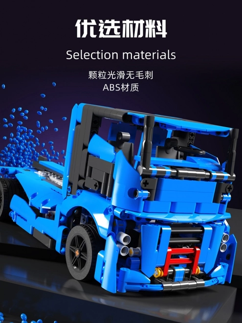 Kit de construction de véhicules 9‑en‑1, 638 pièces, bleu