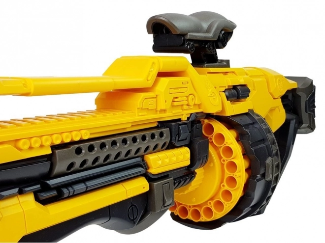 Pistolet en mousse électrique pour enfants avec chargeur rotatif - jaune