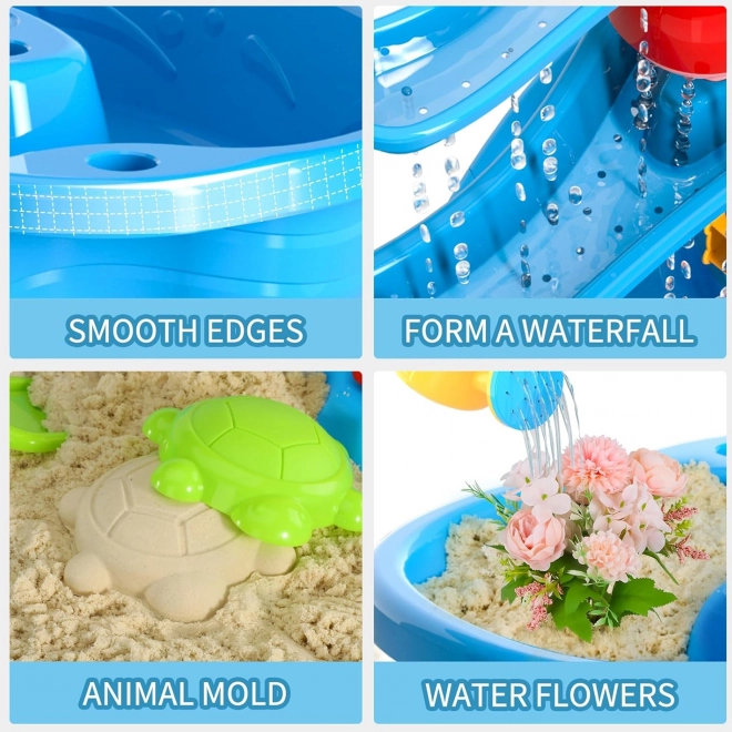 Woopie table d'eau XL pour enfants pour jouer avec l'eau et le sable 37 pièces