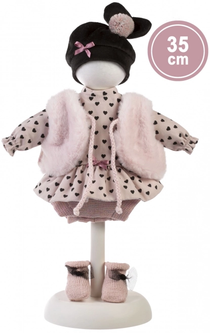 Llorens 535S SARA - poupée réaliste avec corps en tissu souple - 35 cm