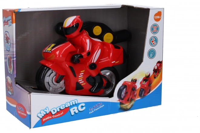 Moto avec effets RC télécommandée 23 cm