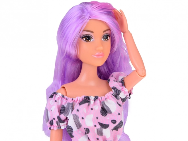 Anlily poupée avec de longs cheveux pastels en jeans