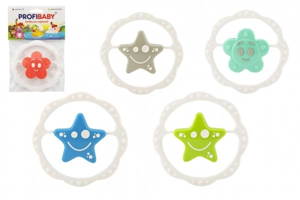 Hochet étoile plastique 13cm assorti 4 couleurs en sachet 0m+