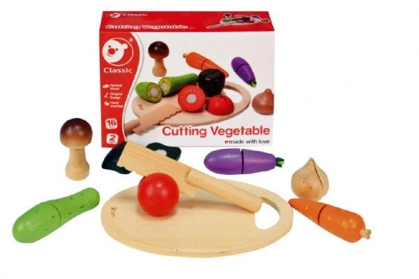 Coupe légumes avec planche en bois 16 pcs 21,5x15x7 cm dans une boîte 24m+