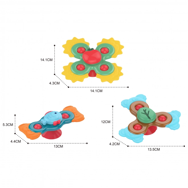 Woopie spinners sensoriels éducatifs pour enfants 3 en 1 en couleurs vives